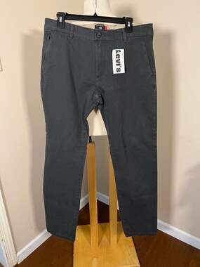 Dockers Smart 360 Flex Athletic Taper Fit Chino Pants Dark Grey Size 33